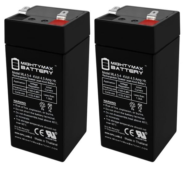 4 Volt 4.5 Ah SLA Replaces Universal Power Group UB445 - 2PK